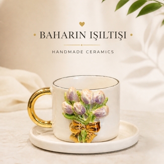 Voi ADA Ceramics Bahar Işıltısı Gold Detay Kupa
