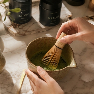 Voi ADA Ceramics Matcha Seramik Seti – Kase + Whisk Tutucu + Bambu Kaşık + Bambu Whisk