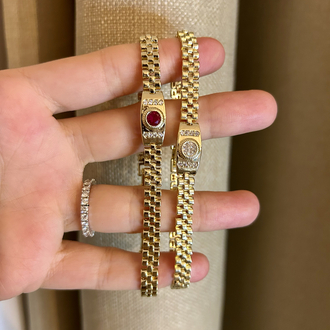 Bordo Taşlı Vintage VIP Bileklik