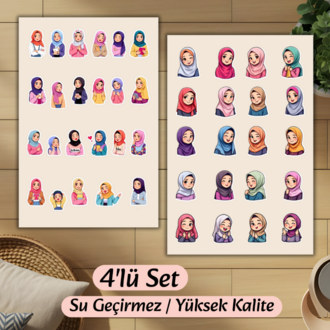 4'lü Hijab Sticker D00011