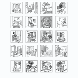Boyama Kitabı, Köşeli Tatlı Ev, Coloring Book Boyama KŞ00024