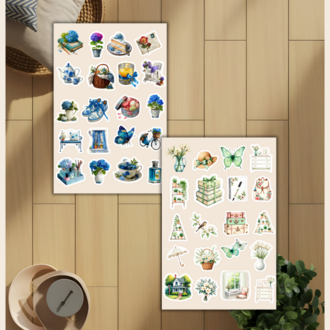 4'lü Bahar Konsept Temalı Sticker Set D00039