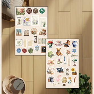 4'lü Vintage Sticker Set D00026