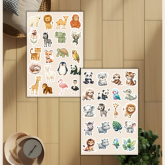 4'lü Tatlı Hayvan Sticker Set D00025
