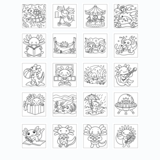 Boyama Kitabı, Axolotl Coloring Book KŞ00032