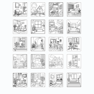 Boyama Kitabı, Köşeli Tatlı Ev, Coloring Book Boyama KŞ00019