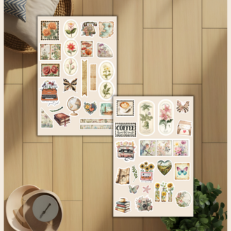 4'lü Vintage Sticker Set D00026