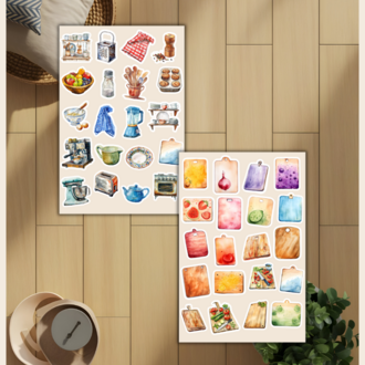 4'lü Mutfak Temalı Sticker Set D00042