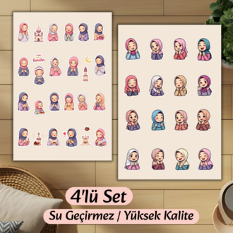 4'lü Hijab Sticker D00011