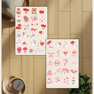 4'lü Sevgililer Günü Sticker D00018