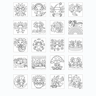Boyama Kitabı, Axolotl Coloring Book KŞ00032