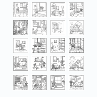 Boyama Kitabı, Köşeli Tatlı Ev, Coloring Book Boyama KŞ00023