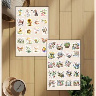 4'lü Tatlı Bahar Konsept Temalı Sticker Set D00041
