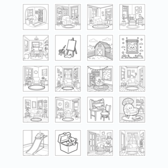 Boyama Kitabı, Köşeli Tatlı Ev, Coloring Book Boyama KŞ00018
