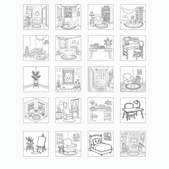 Boyama Kitabı, Köşeli Tatlı Ev, Coloring Book Boyama KŞ00018