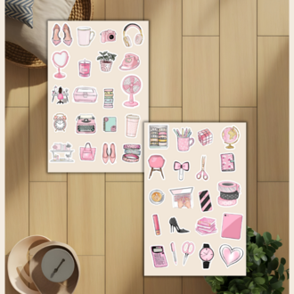 4'lü Kız Neşesi Sticker Set D00023