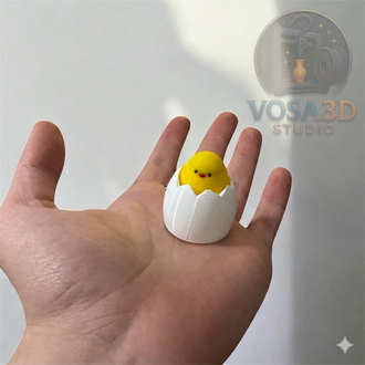 Yumurtadan Yeni Çıkmış Mini Civciv - 3D Tasarım Dekoratif Figür