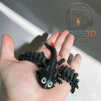 Gece Ejderhası - Hareketli ve Sevimli 3D Anahtarlık