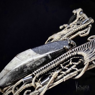Bat of Darkness - Orthoceras Pendant