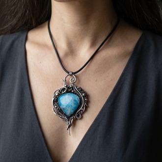Mountain Heart - Apatite Pendant