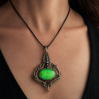 Ancient Eye – Aurora Opal Pendant