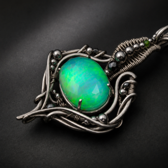 Ancient Eye – Aurora Opal Pendant