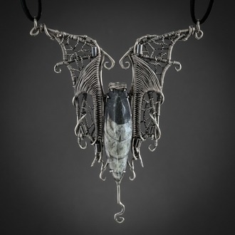 Bat of Darkness - Orthoceras Pendant