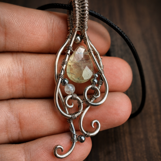 Forest Relic - Prehnite Pendant