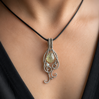 Forest Relic - Prehnite Pendant