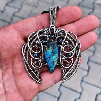 Wings of Intuition - Labradorite Pendant
