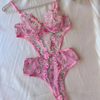 Pembe Dantelli Bodysuit