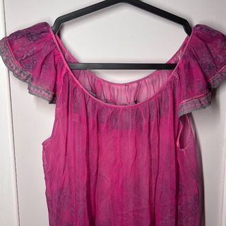 pink transparan elbise