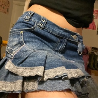 upcycled denim skirt