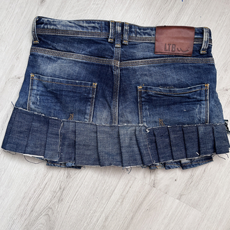 upcycled mini skirt