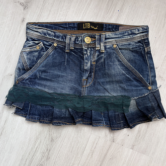 upcycled mini skirt