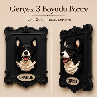 Fotoğrafından Kişiye Özel 3D Wabi Portre Tablo