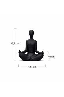 Yoga Dekoratif Obje Siyah Biblo 15 cm Modern Rustik Salon Konsol Masa Üstü Ev Dekoru