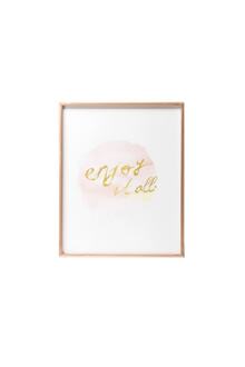 Pembe Metal Çerçeveli Cam Duvar Panosu Modern Luxury Salon Antre Ofis Dekoratif Duvar Tablosu