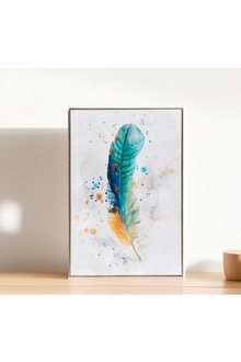 Boho Tüy Motifli Kanvas Tablo Modern Salon Duvar Dekoru Tuval Duvar Panosu