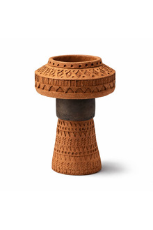 El Yapımı Kabartmalı Terracotta Vazo Büyük Boy Boho Dekoratif Vazo