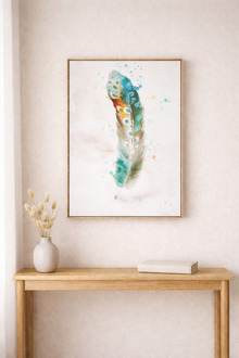 Boho Tüy Motifli Kanvas Tablo Modern Salon Duvar Dekoru Tuval Duvar Panosu
