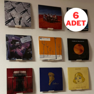 Plak Duvar Rafı 6'li paket – Vinil LP Montaj, Modern Tasarım Müzik Duvar Dekoru