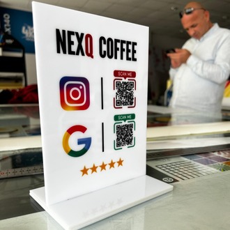 Uv Baskılı Cafe Qr Stand