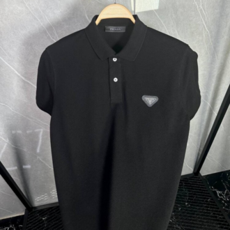 Prada Polo Yaka Siyah Tshirt