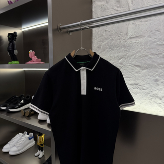BOSS Logo Appliquéd %100 Cotton Polo Tshirt
