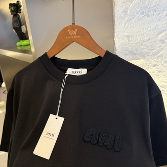 Ami Paris Logo Appliquéd %100 Cotton Tshirt