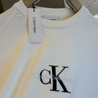 Calvin Klein Logo Appliquéd %100 Cotton Knitwear