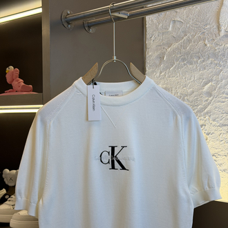 Calvin Klein Logo Appliquéd %100 Cotton Knitwear