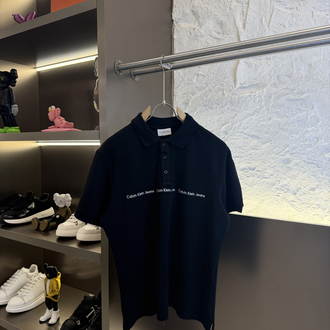Calvin Klein Logo Appliquéd %100 Cotton Polo Tshirt Siyah