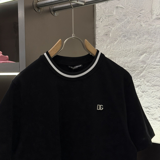 Dolce Gabbana Logo Appliquéd %100 Cotton Tshirt